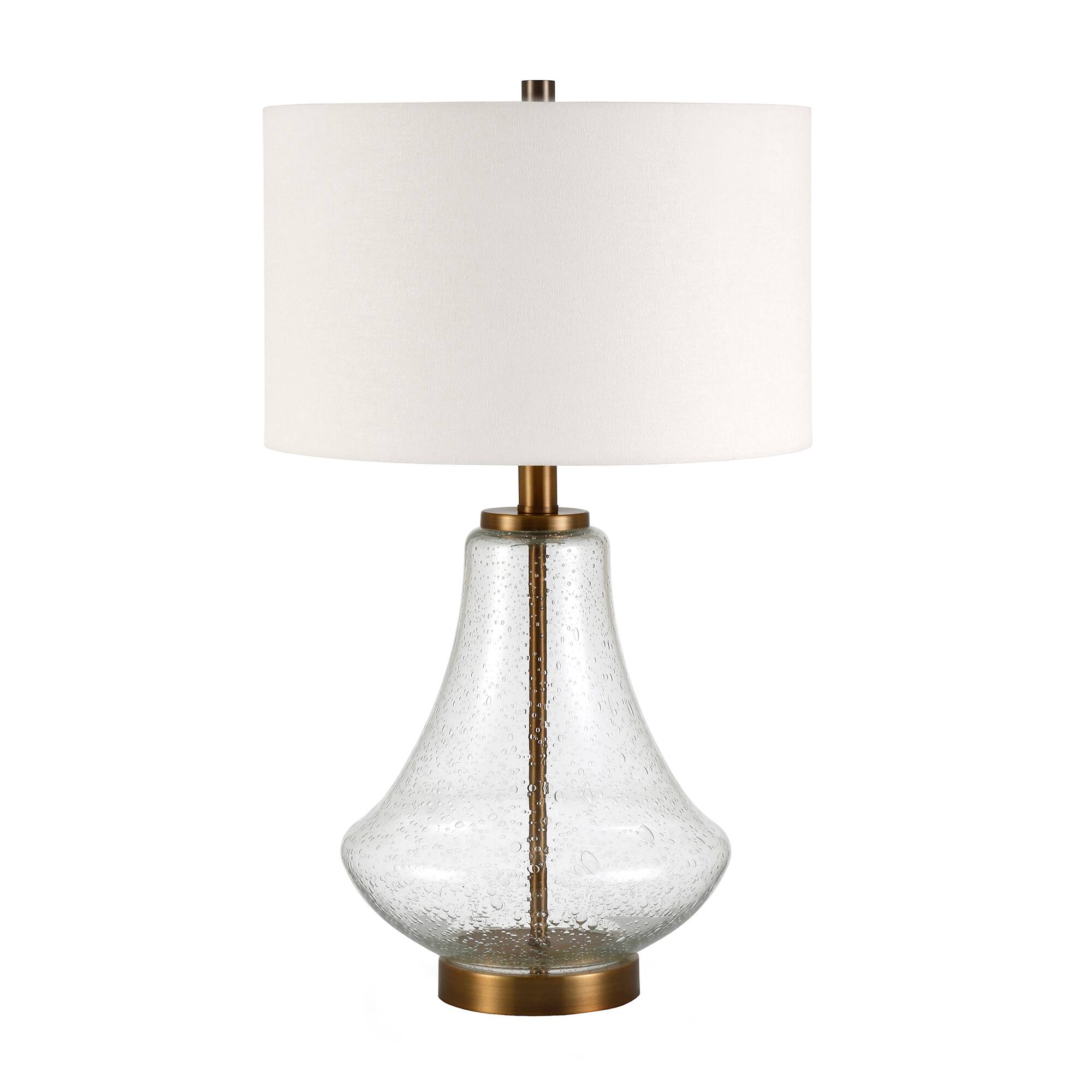 Alt View 14. Hudson&Canal - Lagos Table Lamp - Seeded Glass/Brushed Brass.