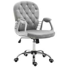 Vinsetto - Tufted Desk Chair, Home Office Chair with Padded Armrests - Gray