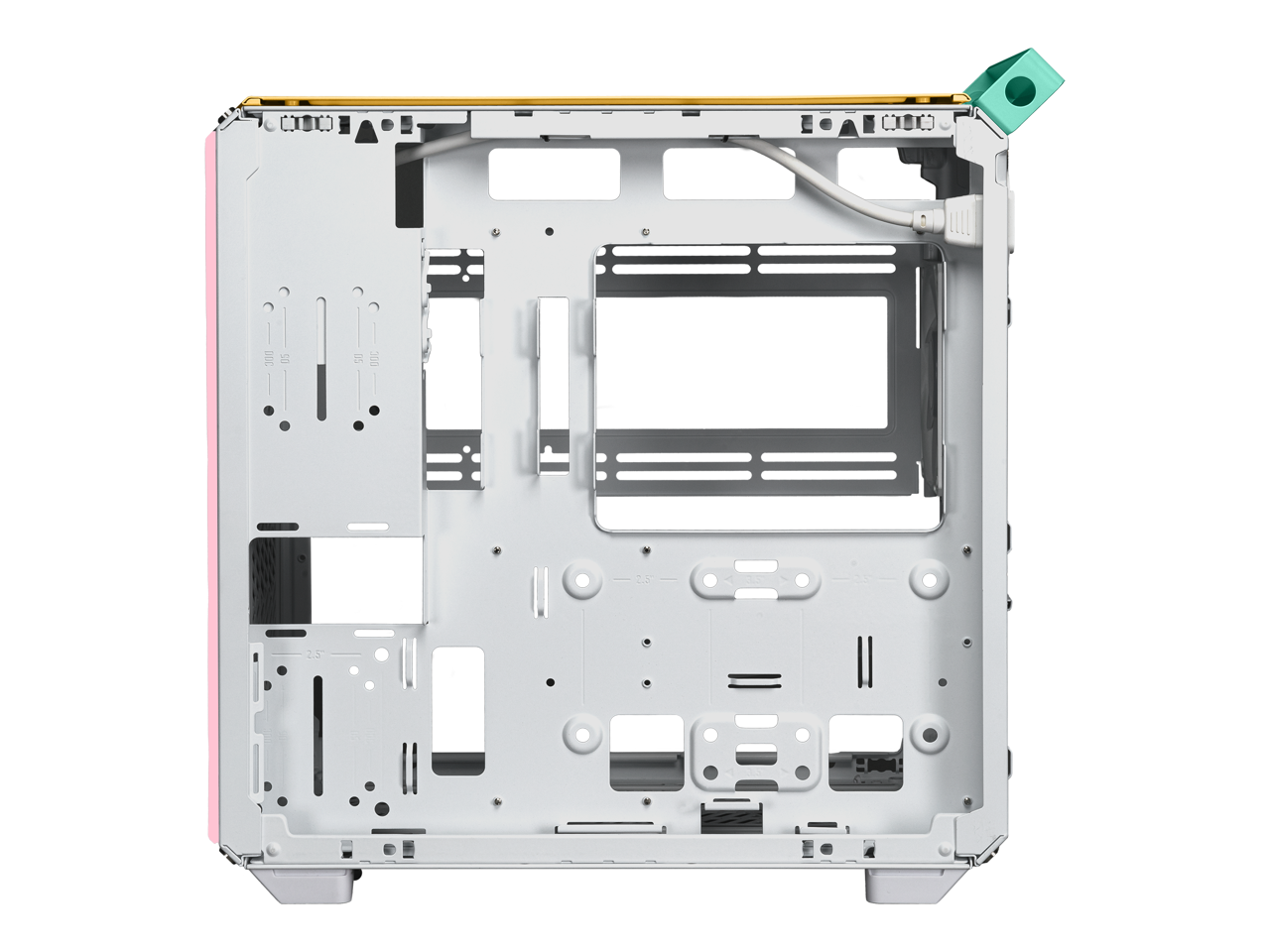 Alt View 7. Cooler Master - Cooler Master QUBE 500 Macaron ATX Gaming Case, Mint/Pink/Cream, Tempered Glass, USB-C, Handle (Q500-DGNN-S00) - Mint.