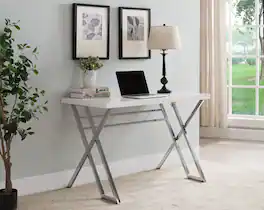 Kings Brand Furniture - Modern Home Office Writing Workstation Computer Desk - White