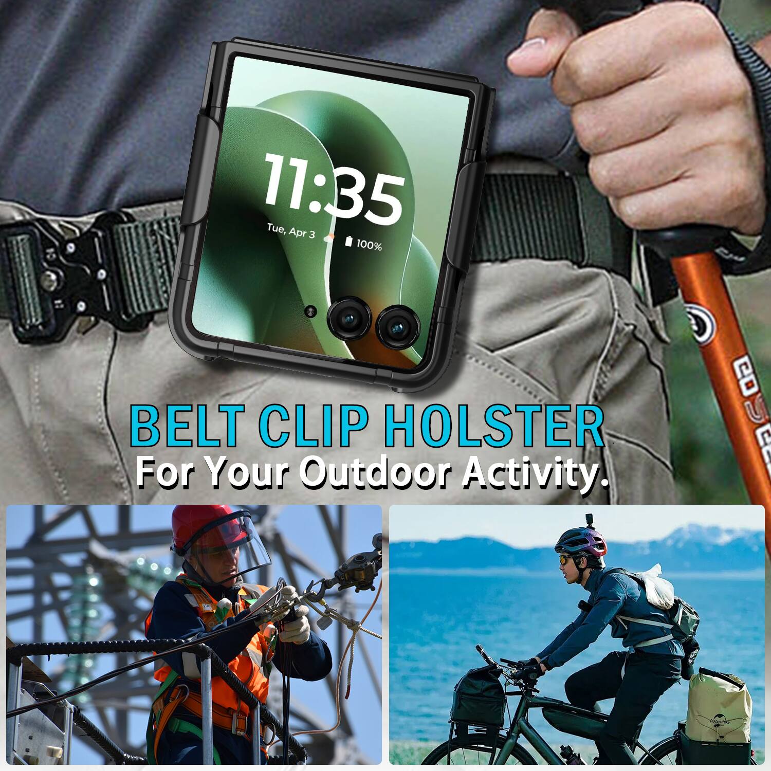 11:35 Tue, Apr 3 100% 2 BELT CLIP HOLSTER For Your Outdoor Activity.