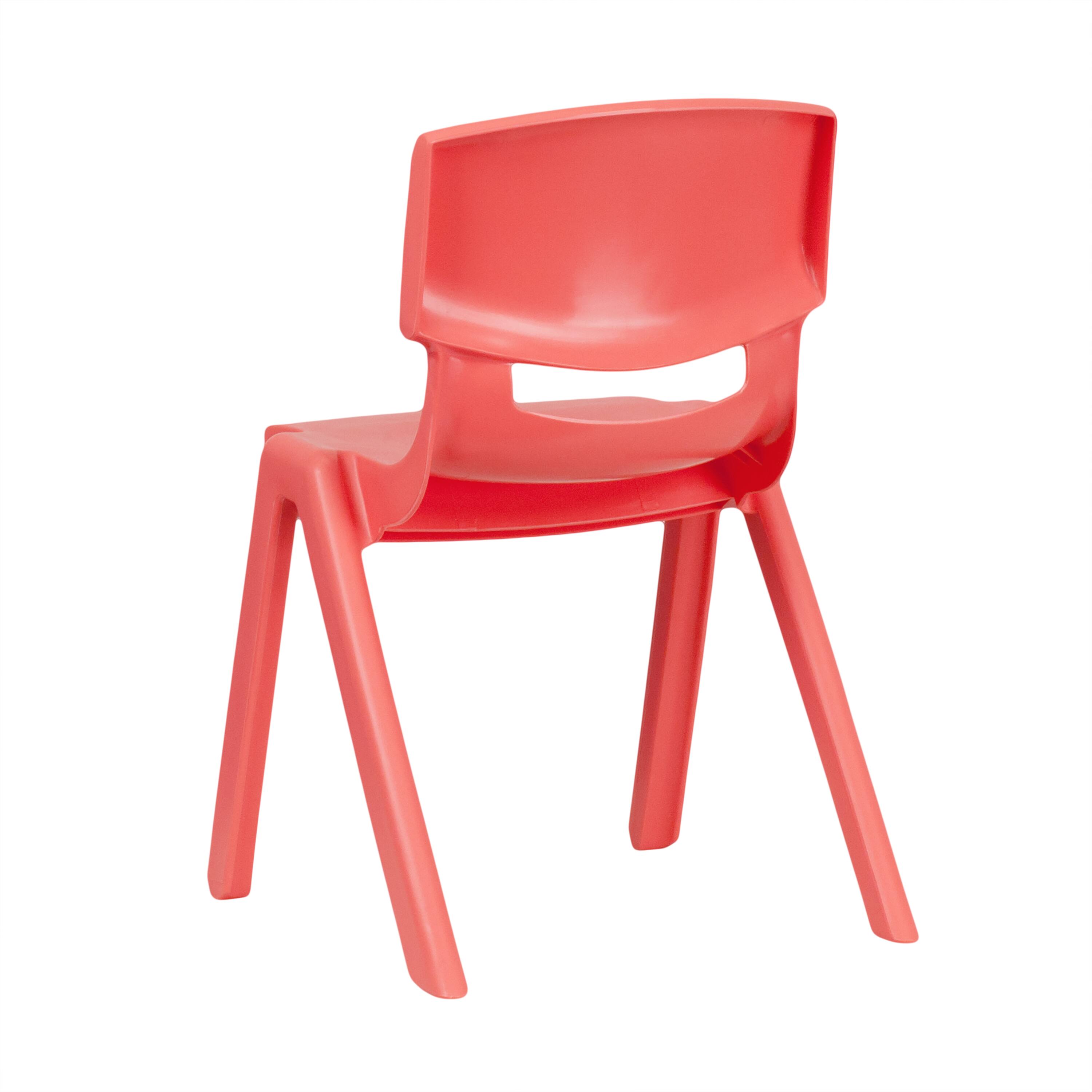 Alt View 6. Emma + Oliver - 4 Pack Plastic Stackable K-2 School Chair with 13.25"H Seat - Red.