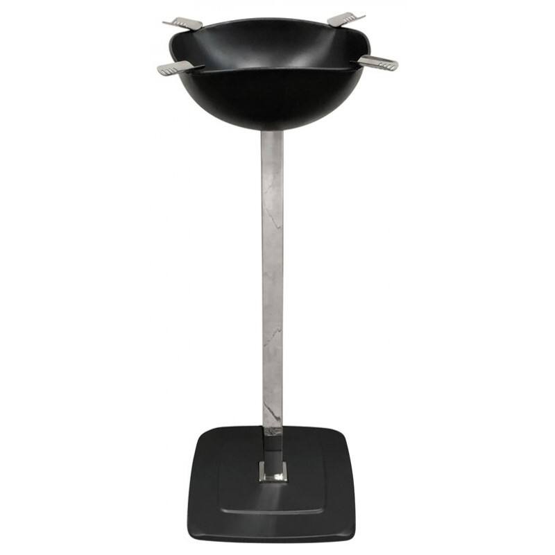 Front. Prestige - Smokin Ash' Standing Quadrangle Cigar Ashtray (Black Matte) - Powder Coat Matte Black.
