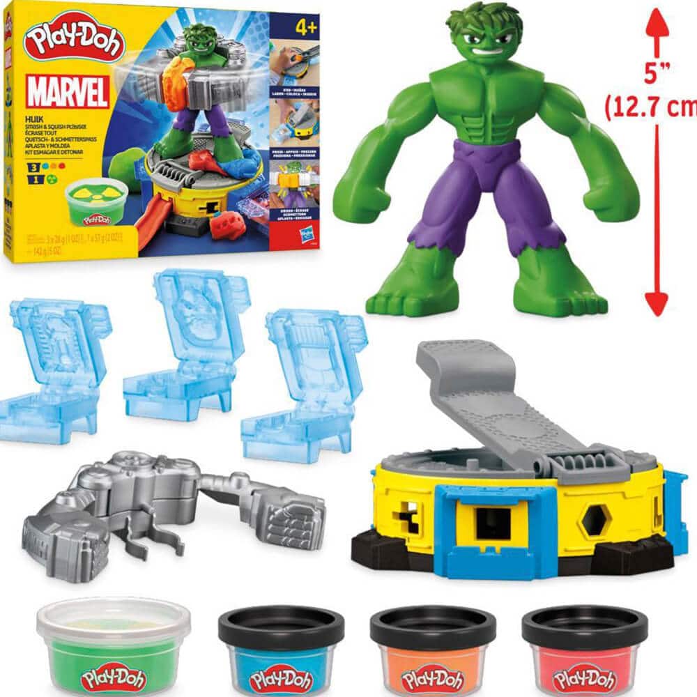 Hasbro - F9826 Play-Doh Hulk Smash & Squish Playset with Hulk Action Figure - Black