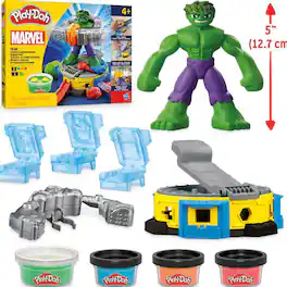 Hasbro - F9826 Play-Doh Hulk Smash & Squish Playset with Hulk Action Figure - Black