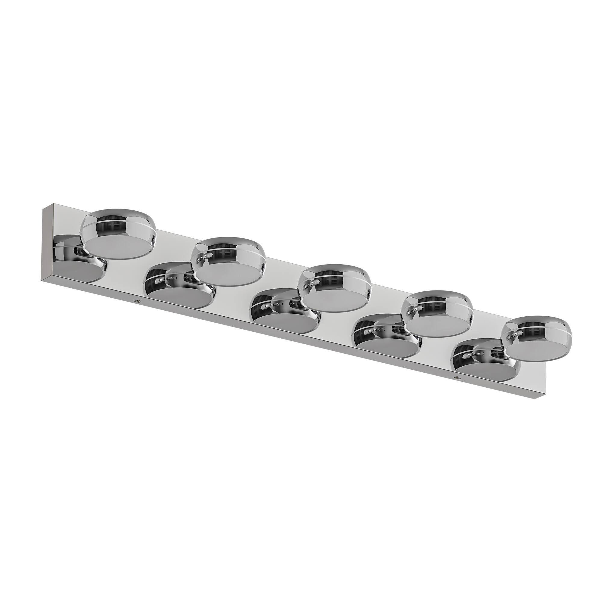 Alt View 4. HOMLUX - 35.43 in. 5 Lights Chrome LED Vanity Light Bar with Acrylic Shade.