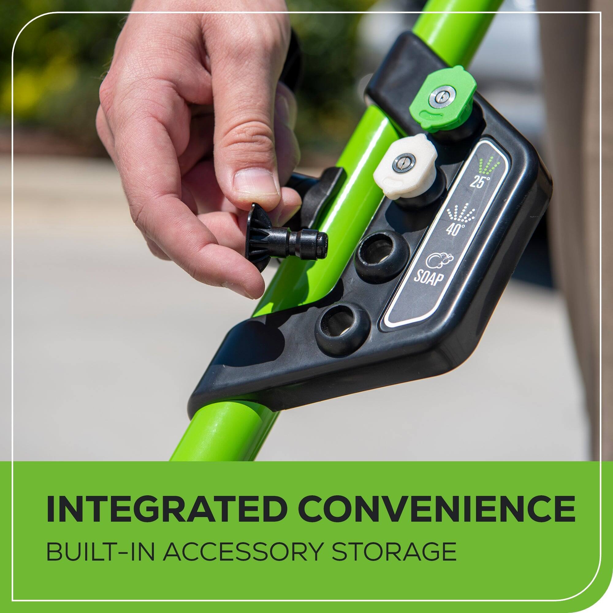 25 40 SOAP INTEGRATED CONVENIENCE BUILT-IN ACCESSORY STORAGE