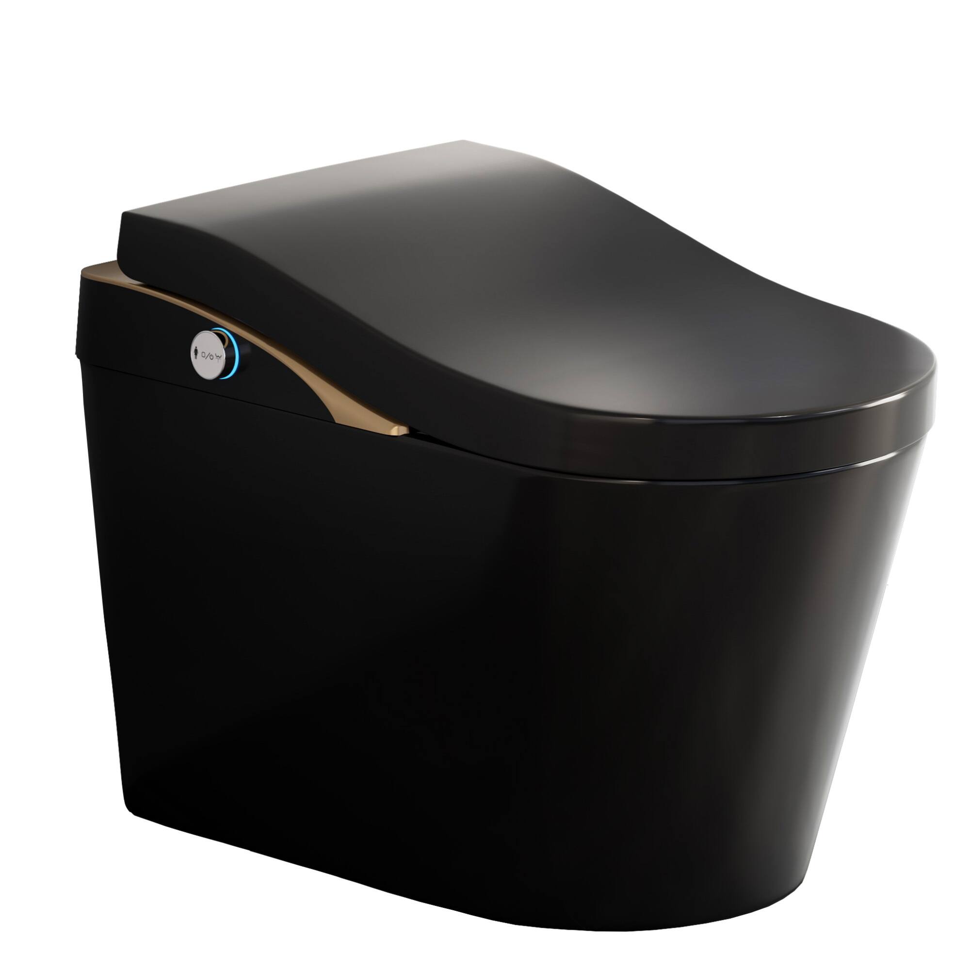 Alt View 8. ELEMENT ACE - Advanced Smart Toilet with Bidet Functionality, Auto Flush, Heated Seat, Warm Water Wash, and Foam Shield Technology - Black.