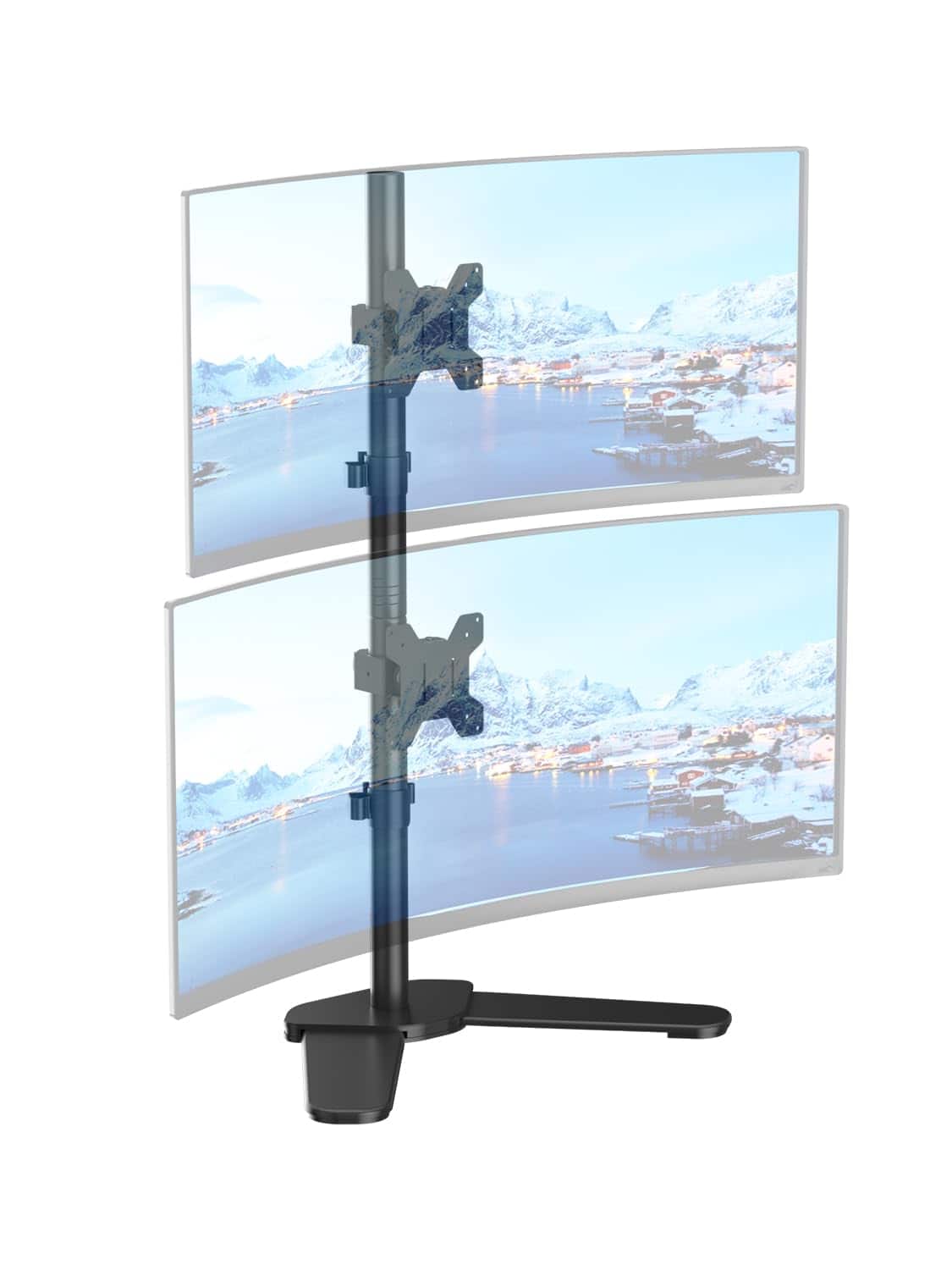 ThinkLink Electronic - Dual Monitor Stand Free Standing Desk Mount Arm Fits Two Screens Fully Adjustable Arms Max Vesa ml7802 - Default