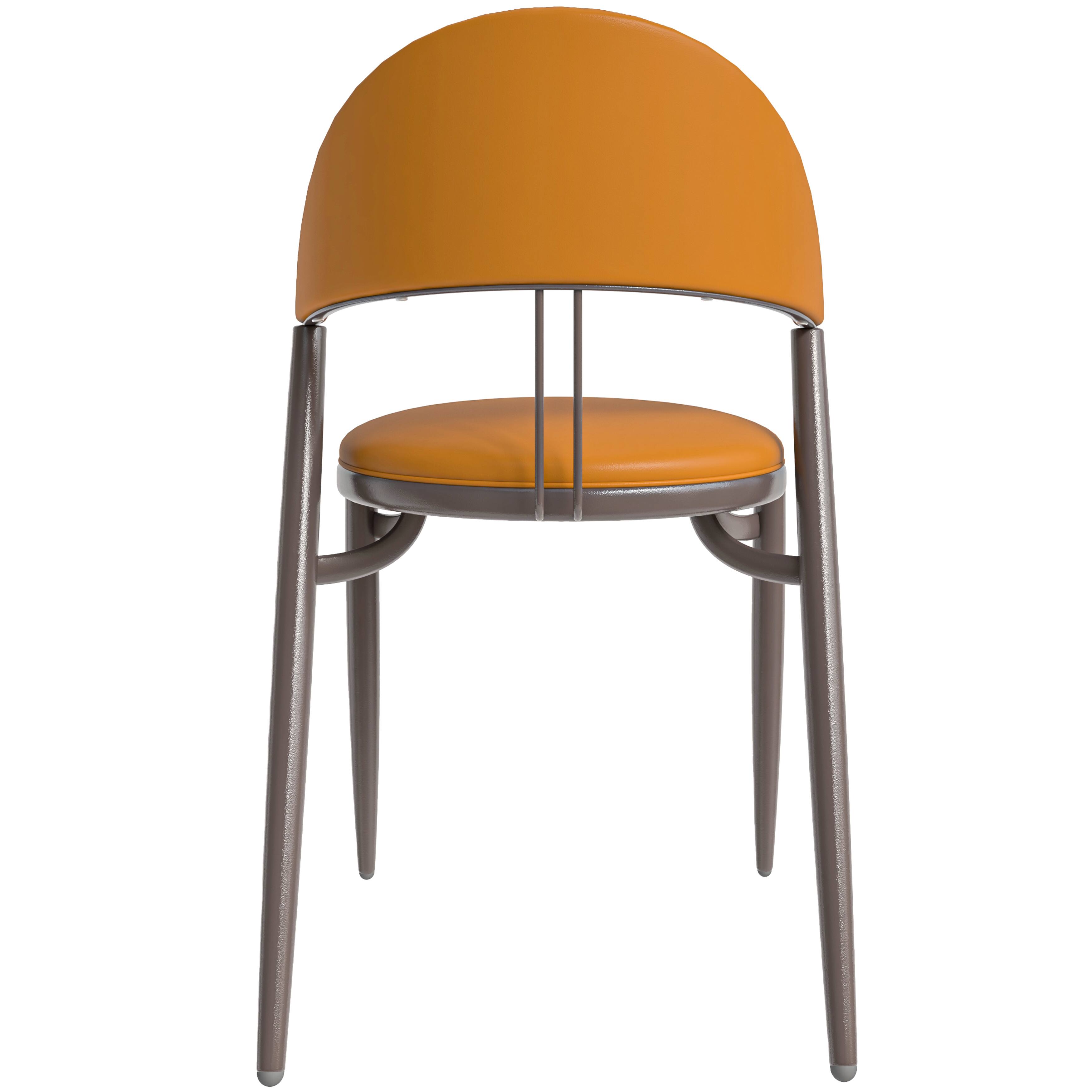 Alt View 4. LeisureMod - Venice 2-PCS Upholstered Leather Accent Chair for Dining Room & Kitchen - Light Brown.