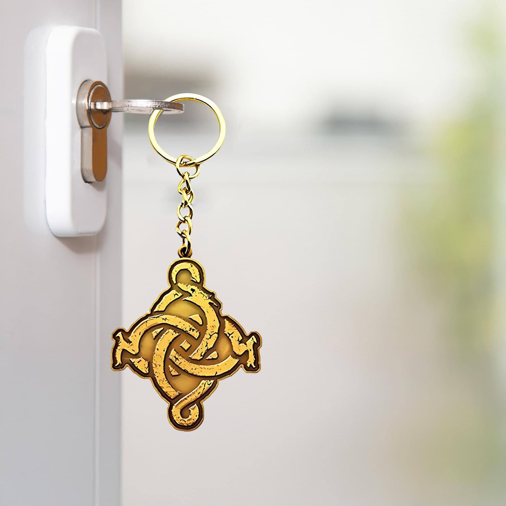Alt View 1. Gaya Entertainment - The Order 1886 Logo Metal Keychain - Gold.