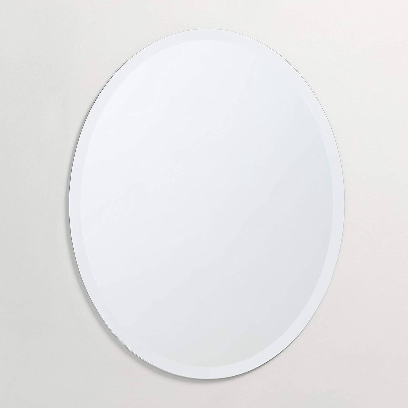Back. Hivvago - Hivvago Oval Frameless 36-inch Beveled Bathroom Bedroom Living Room Vanity Wall Mirror - Clear.