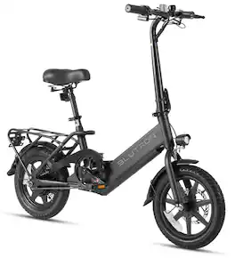 Blutron - EB350F Foldable Ebike 30 mile Max Range and 20MPH Max Speed - one size - Black
