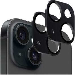 SaharaCase - ZeroDamage Camera Lens Protector for Apple iPhone 15 and iPhone 15 Plus (2-Pack) - Black