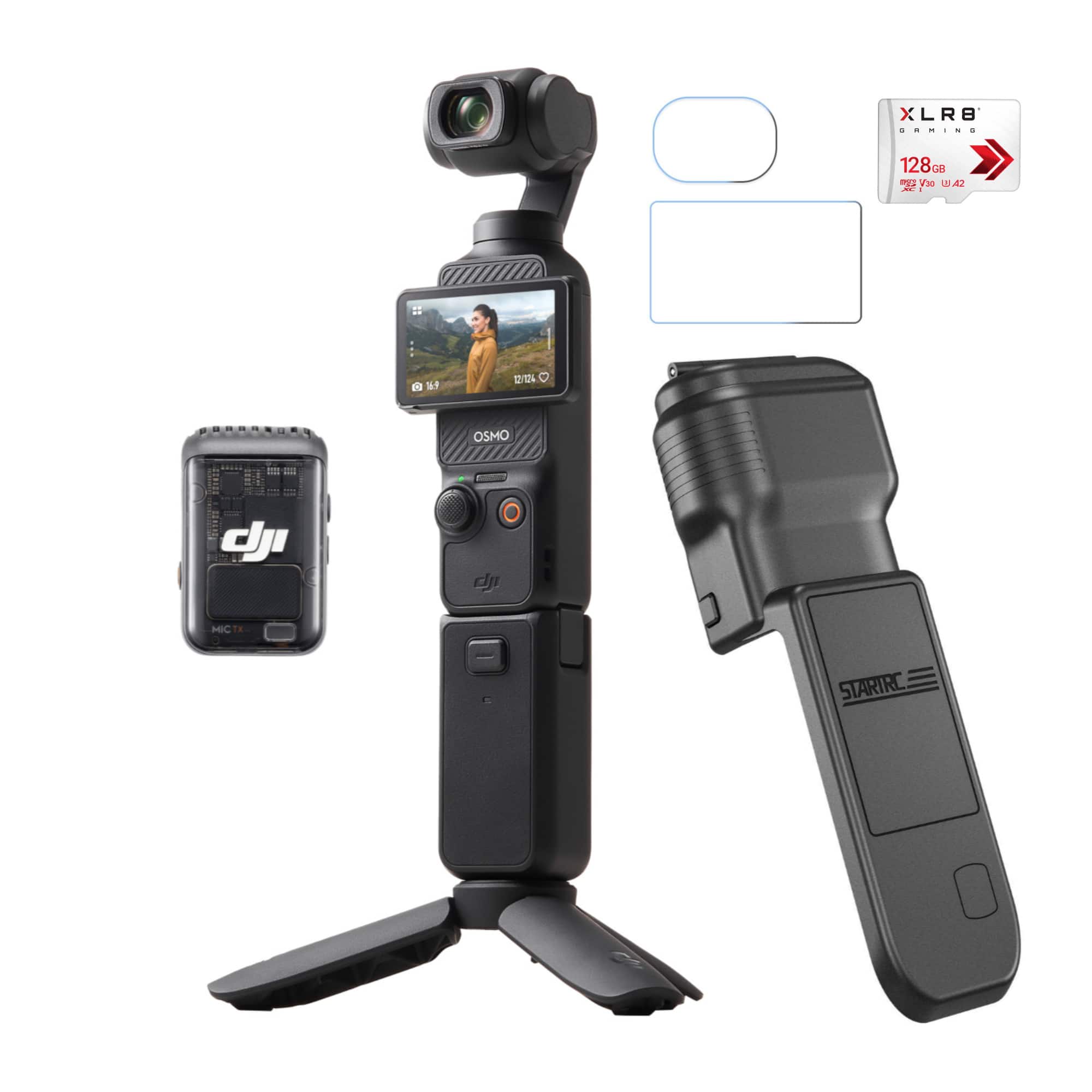 DJI - Osmo Pocket 3 Creator Combo Bundle with 128GB microSD Card and Accessories