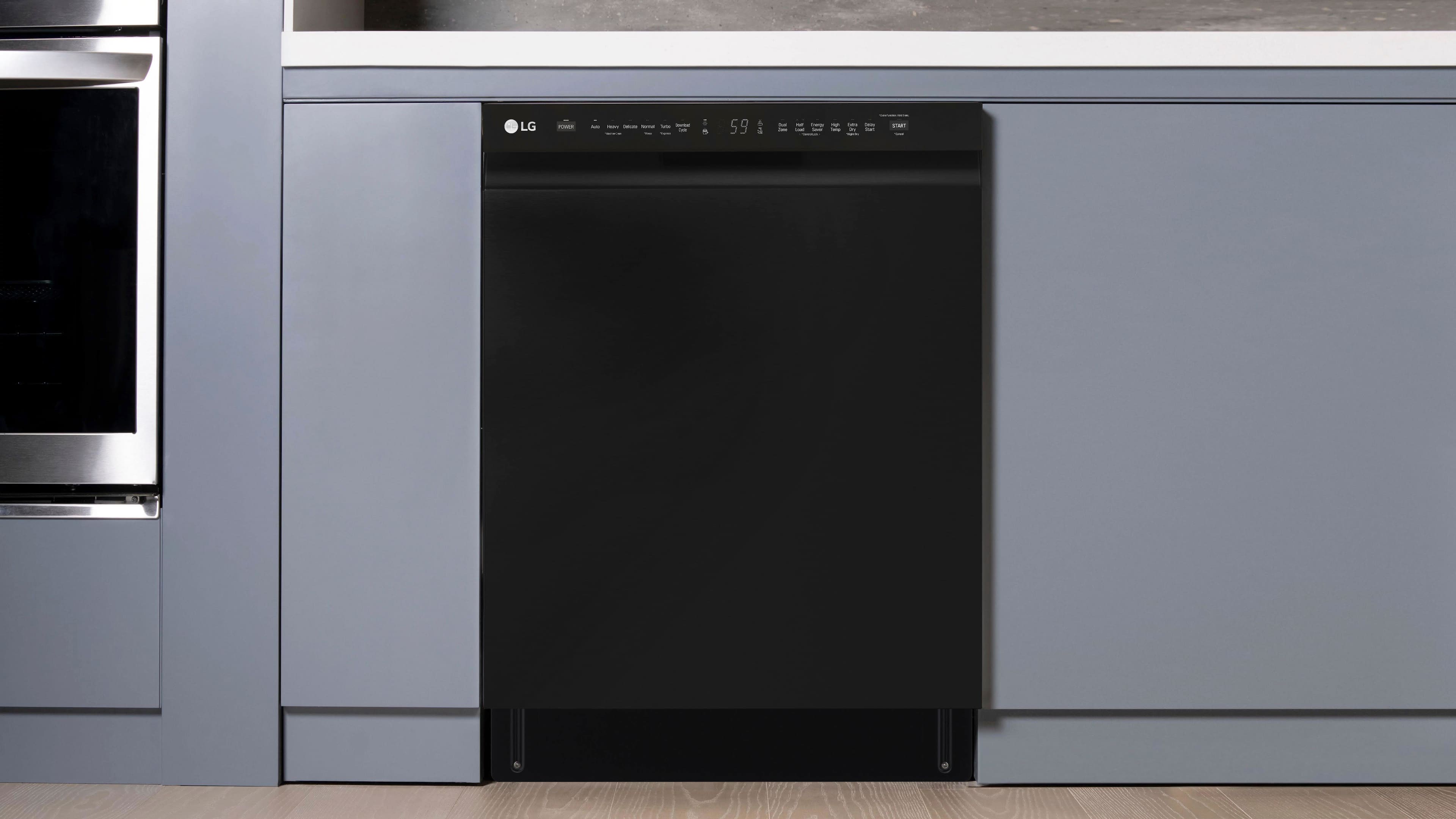 Alt View 23. LG - 24" Front Control Built-In Stainless Steel Tub Dishwasher with 3rd Rack, QuadWash, and 48dba - Black.