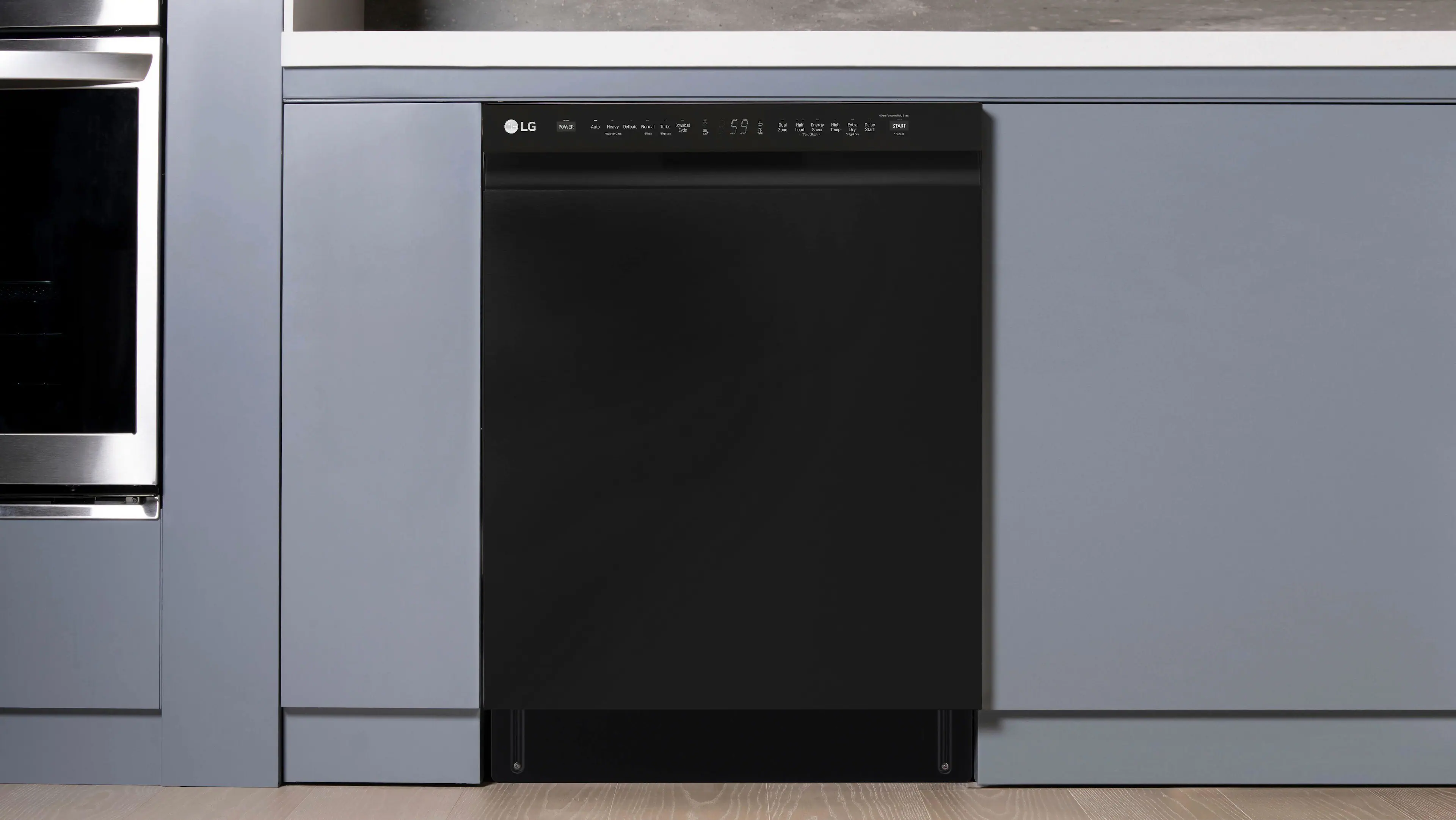 Alt View 23. LG - 24" Front Control Built-In Stainless Steel Tub Dishwasher with 3rd Rack, QuadWash, and 48dba - Black.