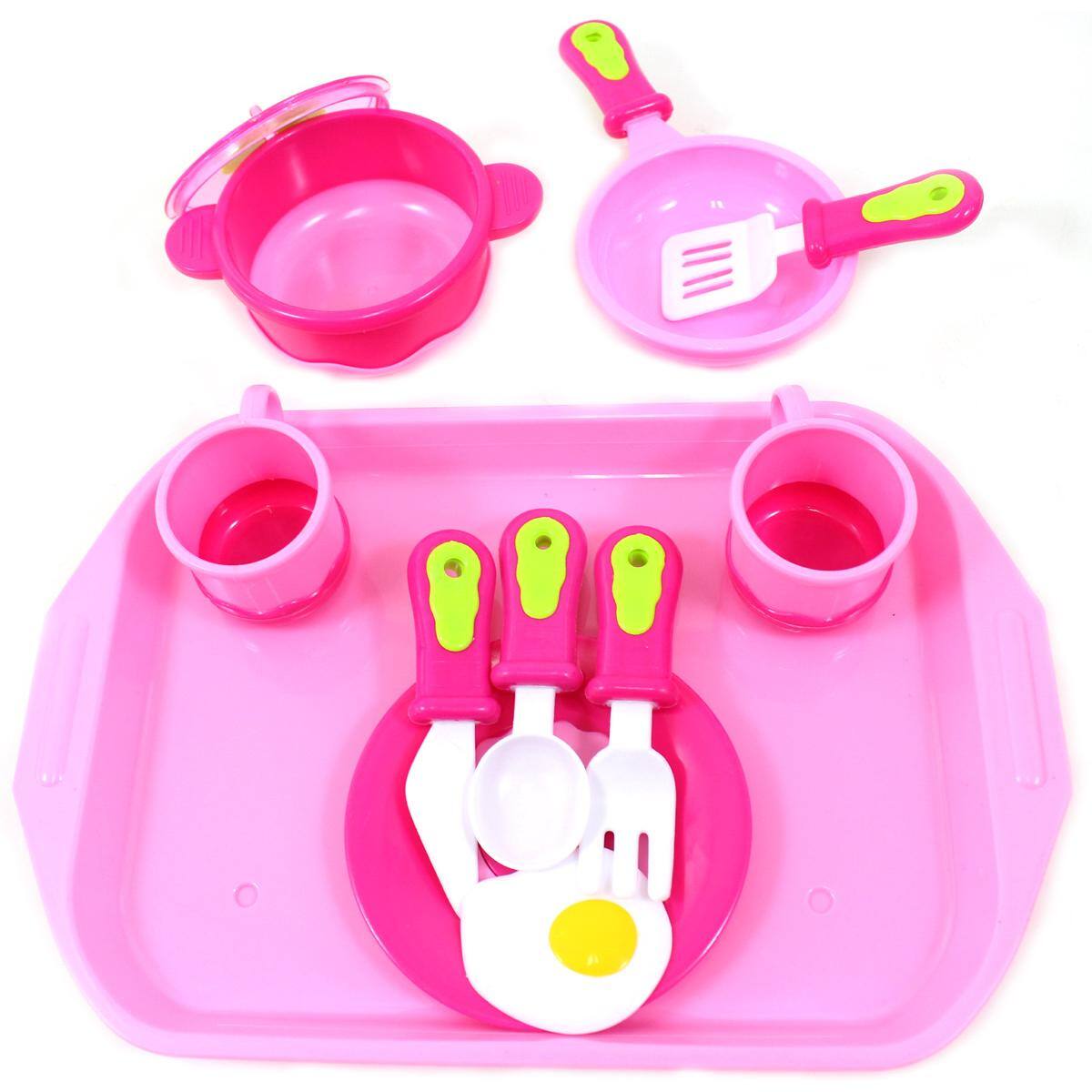 Left. JuzToys - Play Food Sets for Kids Kitchen, Kitchen Toy with Fork Spoon Knife Spatula Pan and Pot, Pretend Play for Toddlers 3-5 - Multi.
