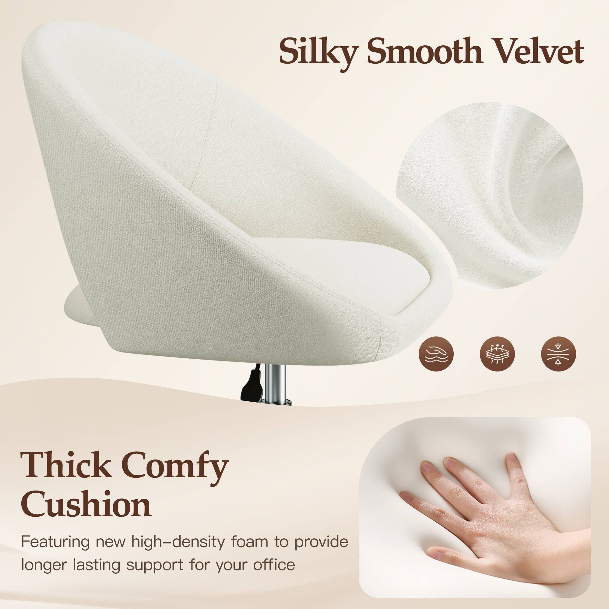 Silky Smooth Velvet

Thick Comfy Cushion

Featuring new high-density foam to provide longer lasting support for your office