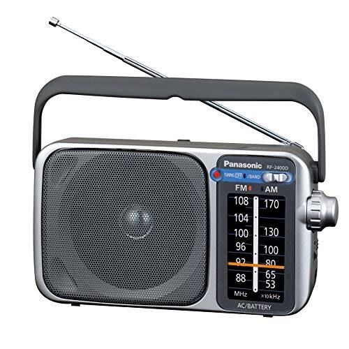 Panasonic - Portable AM / FM Radio, Battery Operated Analog Radio, AC Powered, (RF-2400D) - Silver