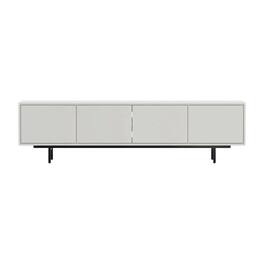 FurniFact - Laminate TV Stand with 4 Doors and Modern Design - White