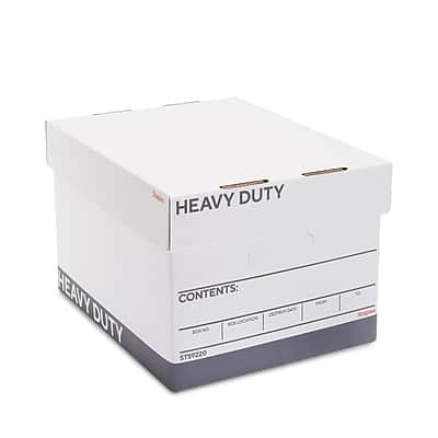 Staples - Triple Wall Heavy Duty File Box, Lift Off Lid, Letter/Legal/Gray, 12/Carton - White/Gray