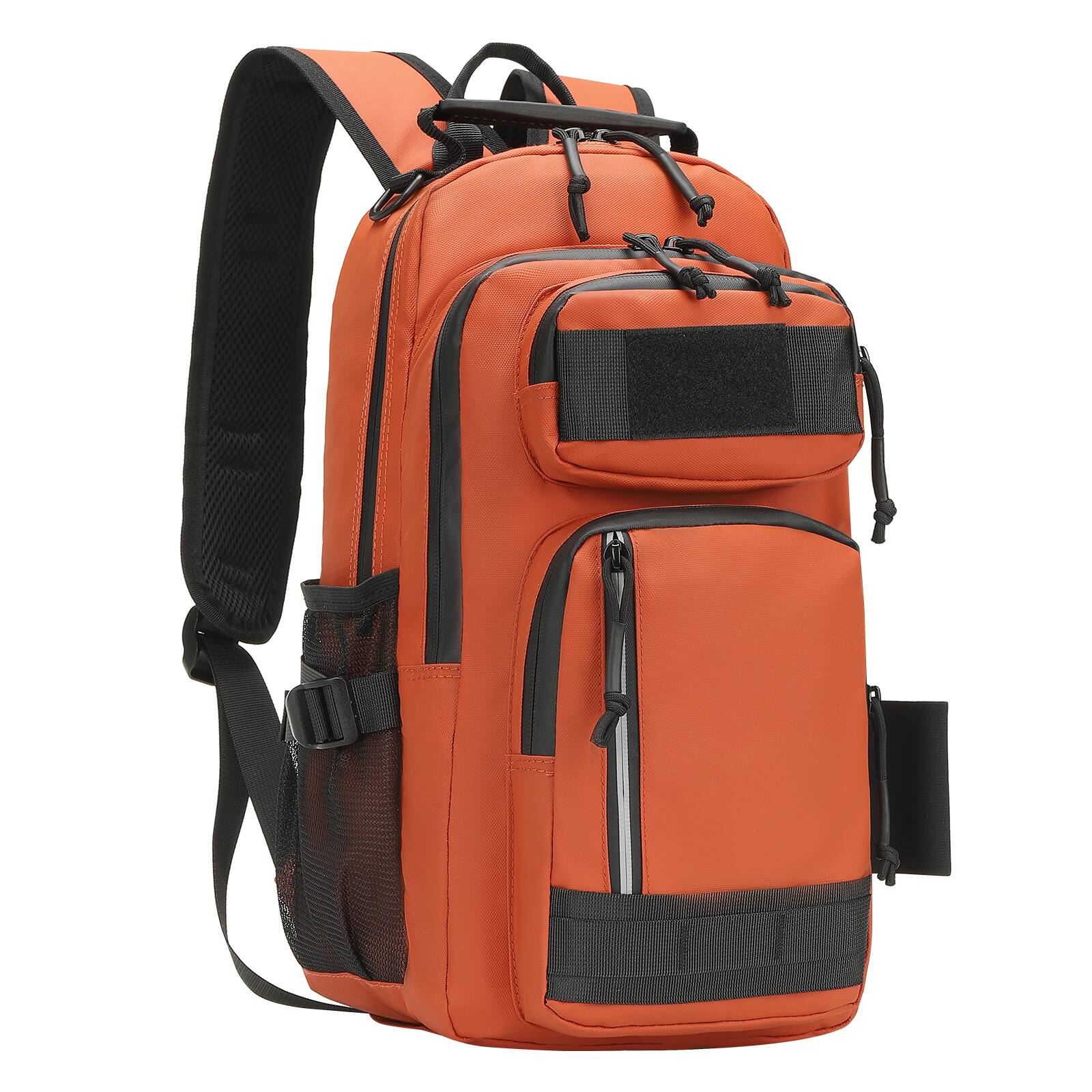 Front. Unique Bargains - 35L Fishing Backpack with Rod Holder Waterproof Tackle Backpack Sling Crossbody Fishing Bag for Fishing Camping Hiking - Orange.