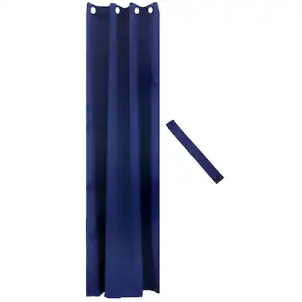 Front. Sunnydaze - Outdoor Blackout Curtain Panel - 52 in x 108 in - Blue.