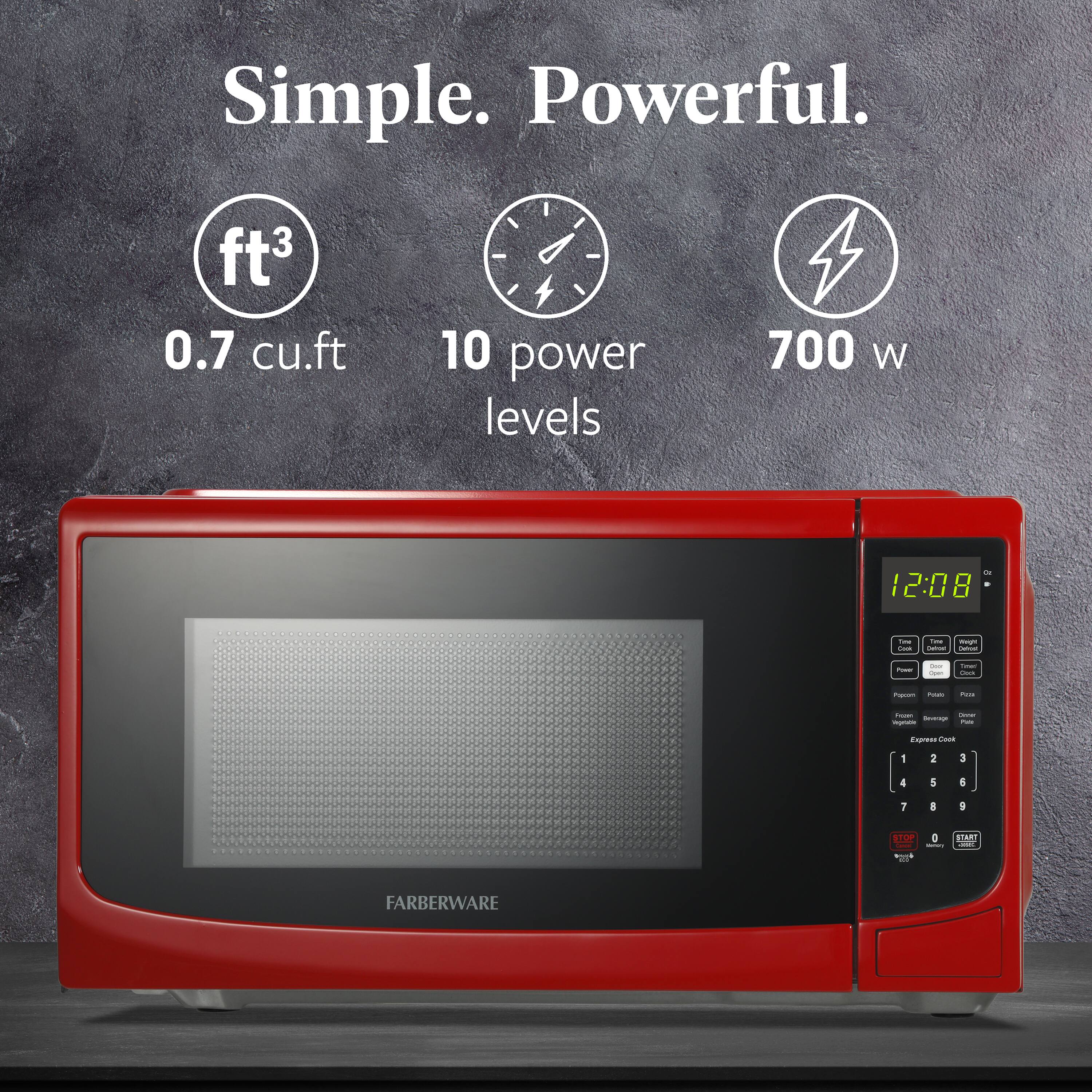 Simple. Powerful.

- 0.7 cu.ft
- 10 power levels
- 700 W

FARBERWARE