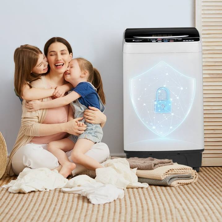 Alt View 8. Winado - Full-Automatic Washing Machine Top Load Portable Compact Laundry Washer Spin with Drain Pump,10 programs 8 Water Level - Black.