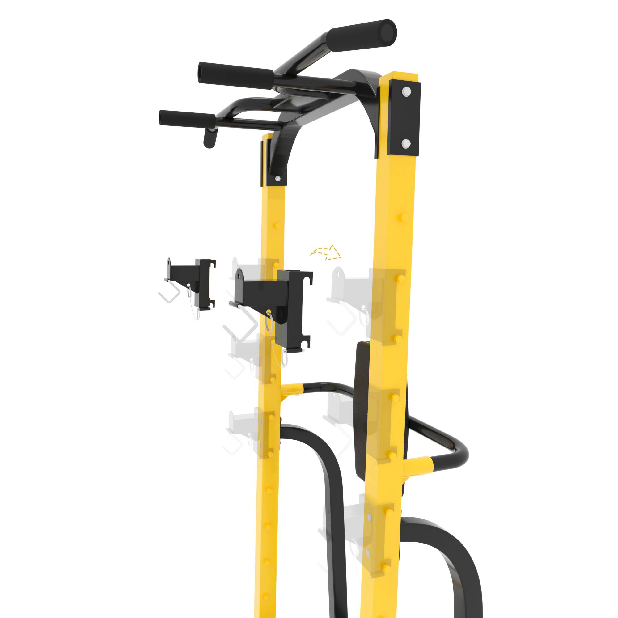 Alt View 2. Ainfox - Ainfox Pull Up Bar Station Power Tower for Home Gym Multi-Function Strength Training Workout Equipment - yellow.