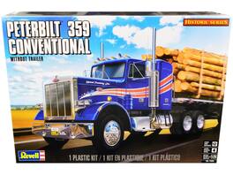 Level 4 Model Kit Peterbilt 359 Conventional Truck Tractor (without Trailer) Historic Series 1/25 Scale Model by Revell - Blue