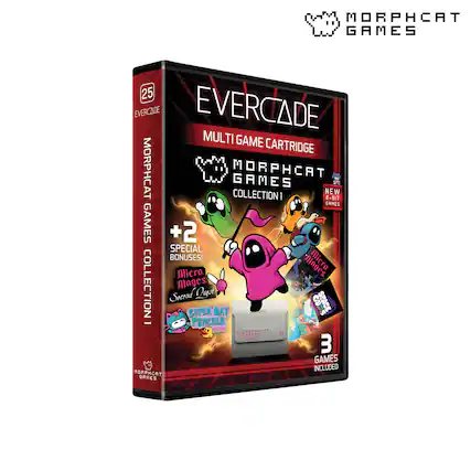MORPHCAT GAMES
EVERCADE EVERCADE MULTI GAME CARTRIDGE
MORPHCAT GAMES MORPHCAT COLLECTION 1: NEW 8-BIT GAMES +2 SPECIAL BONUSES!
Micro Mages COLLECTION
Second Quest
SUPER BAT PUNCHER DEMO
3 GAMES INCLUDED - RP (Rating Pending)