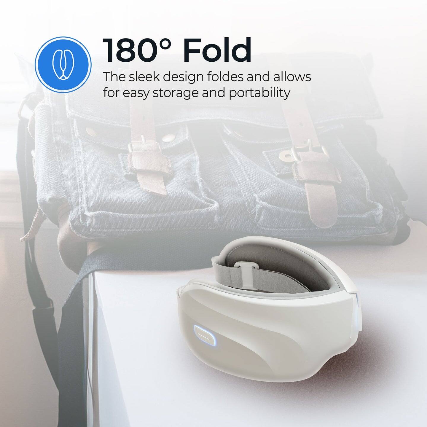 180° Fold  
The sleek design folds and allows for easy storage and portability