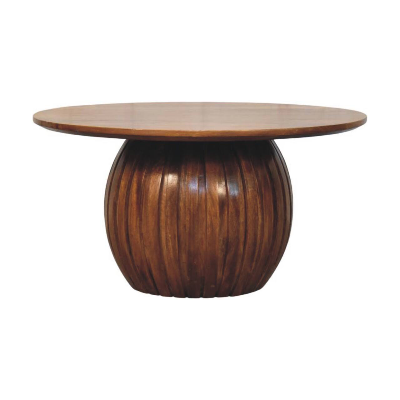 Artisan Furniture - Round Fluted Coffee Table - Brown