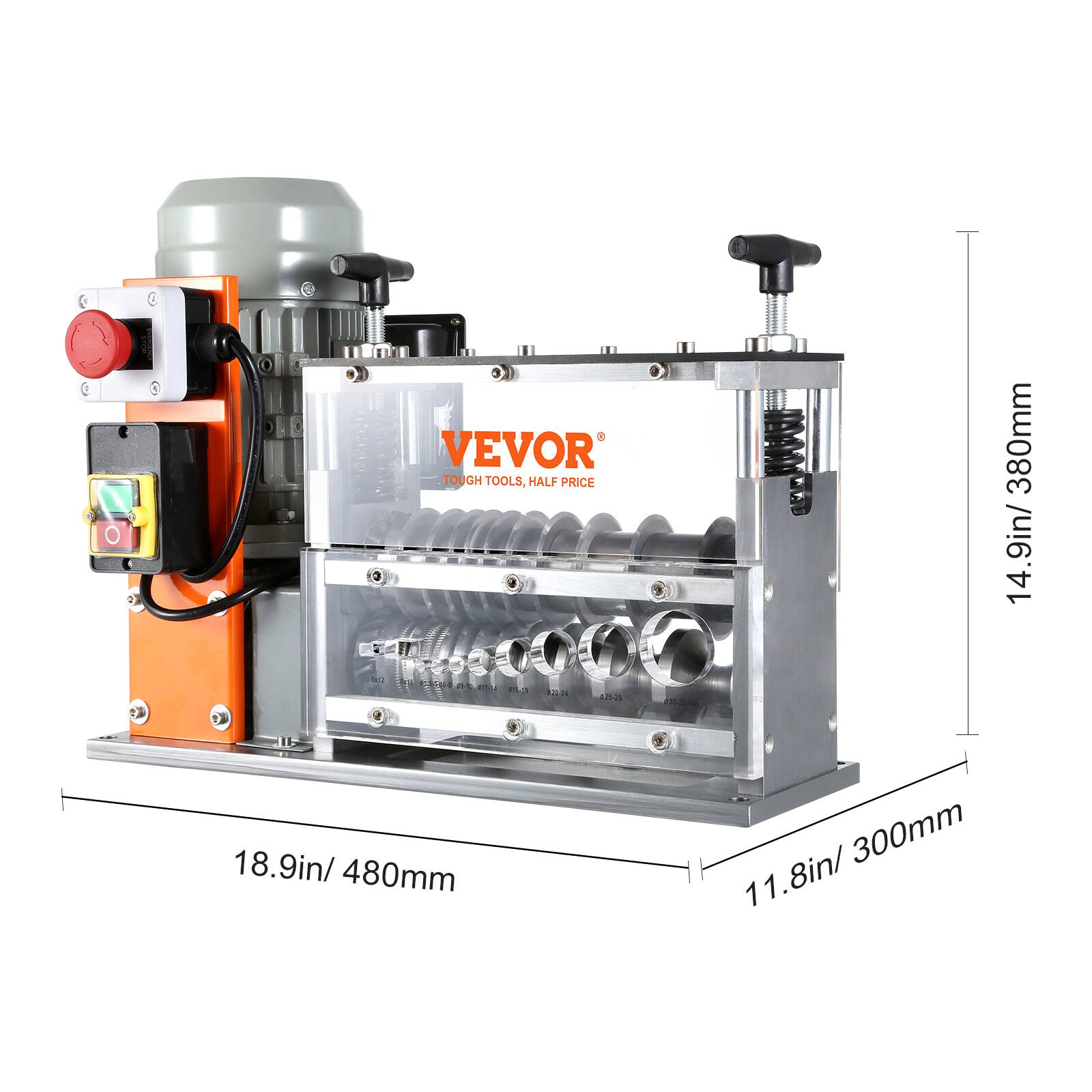 VEVOR TOUGH TOOLS, HALF PRICE  
1/2 12-568-03-03-10.01124 #56 020-04 #25-25  
380mm 14.9in/  
18.9in/ 480mm  
11.8in/ 300mm