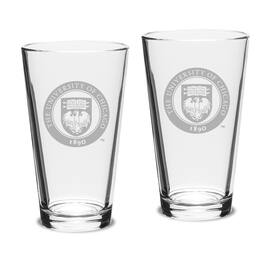 Jardine - Chicago Maroons 16oz. 2-Piece Classic Pub Glass Set - Multicolor