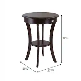FurniFact - Round Accent Table - Cappuccino
