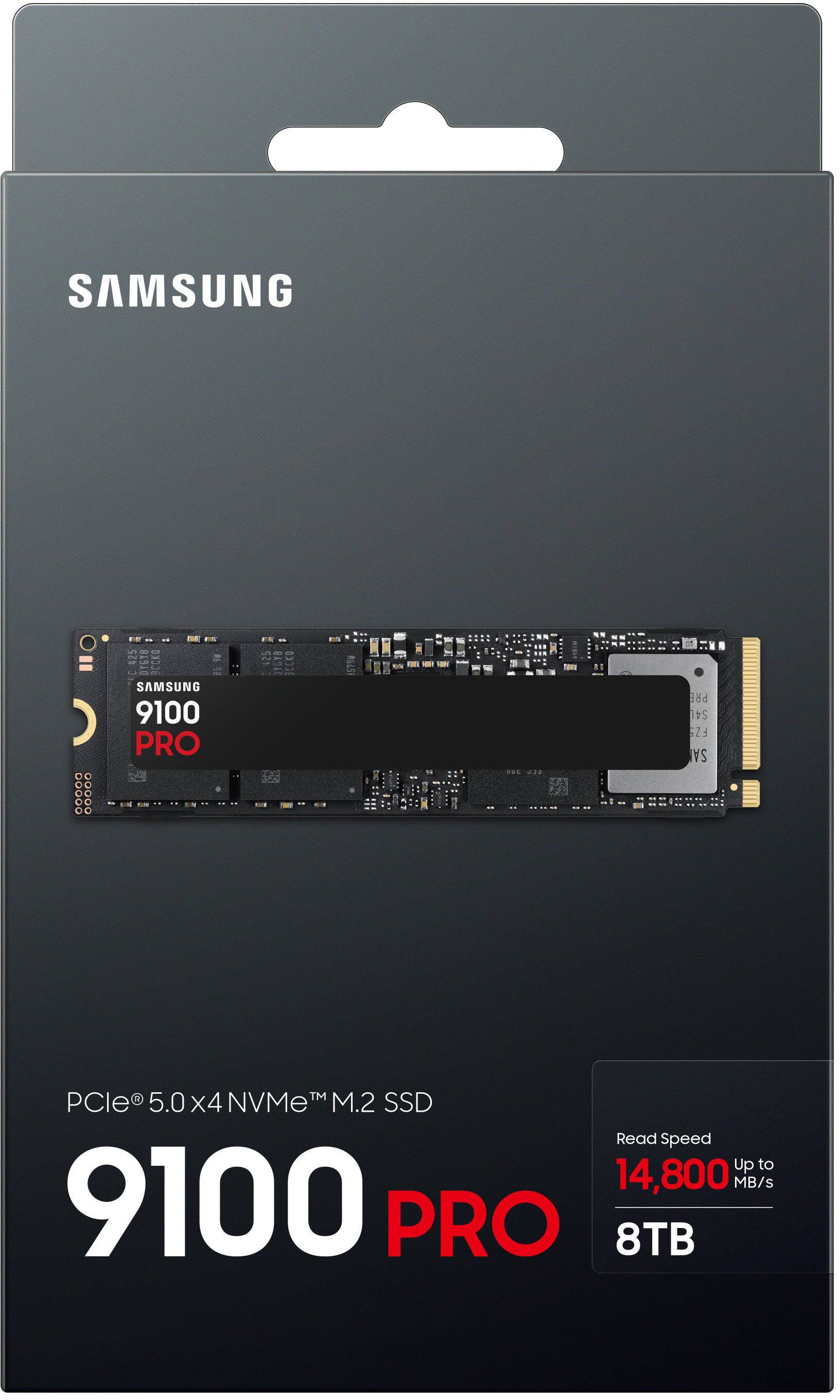 SAMSUNG  
9100 PRO  
PCle® 5.0 x4 NVMe™ M.2 SSD  
Read Speed Up to 14,800 MB/s  
8TB
