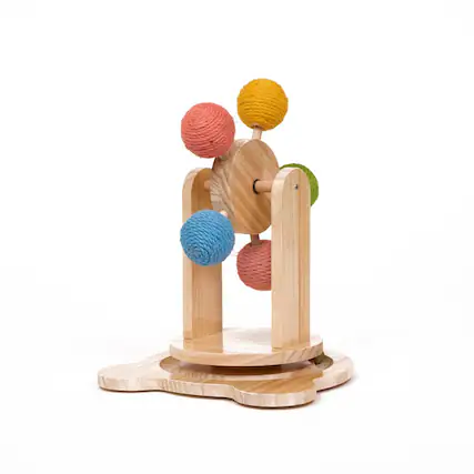 Front. Armarkat - Pinewood Ferris Wheel Cat Toy Interactive Play Center - Beige.