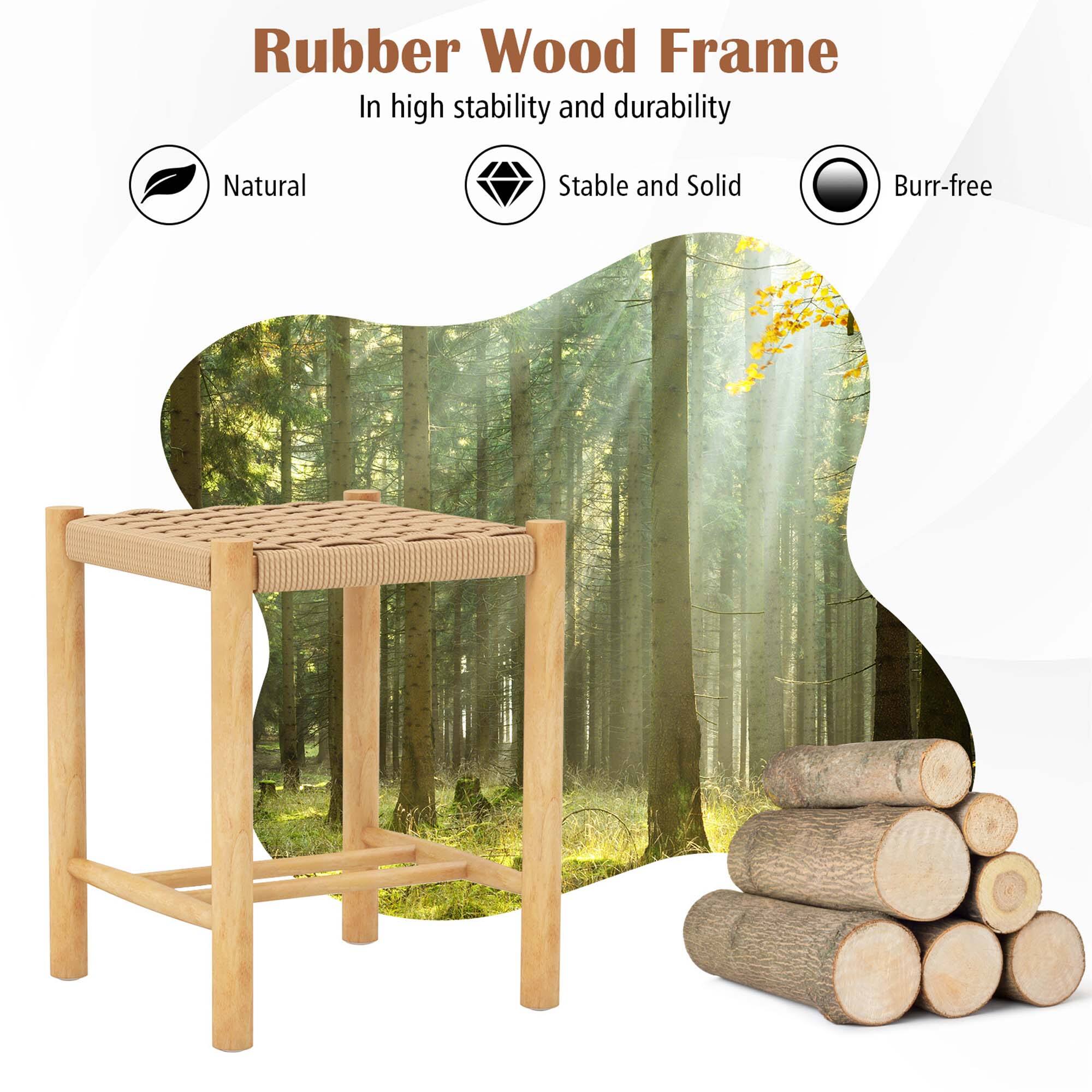 Rubber Wood Frame: In high stability and durability, Natural, Stable and Solid, Burr-free.