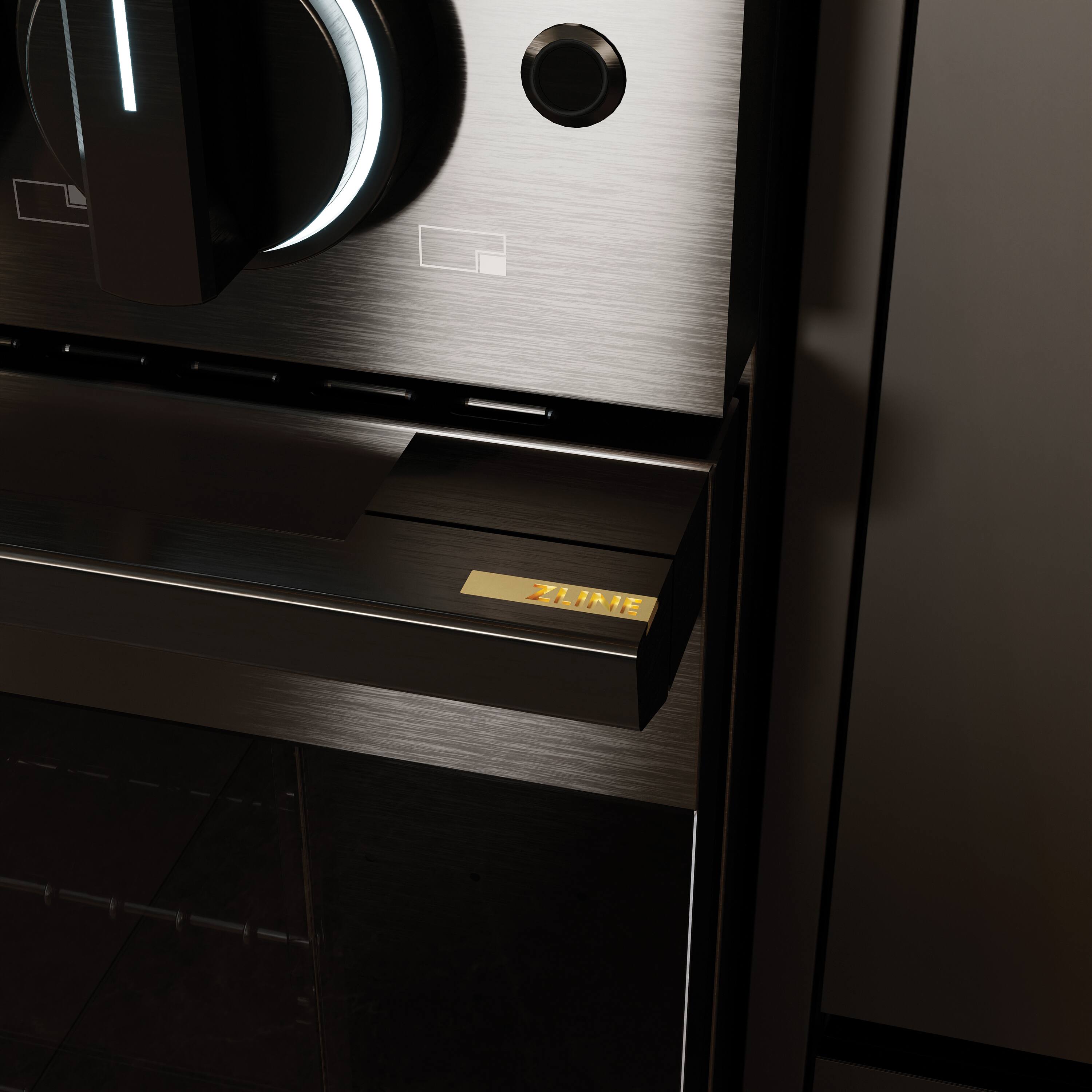 Alt View 15. ZLINE - 36 in. 5.2 cu. ft. Marino Dual Fuel Freestanding Range with Gas Cooktop and 6 Brass Burners in Black Stainless Steel - Black Stainless Steel.