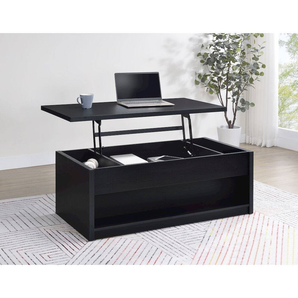 Alt View 1. Coaster Co. of America - Knapp Lift Top Cocktail Coffee Table with Dual Drawers Black - Black.