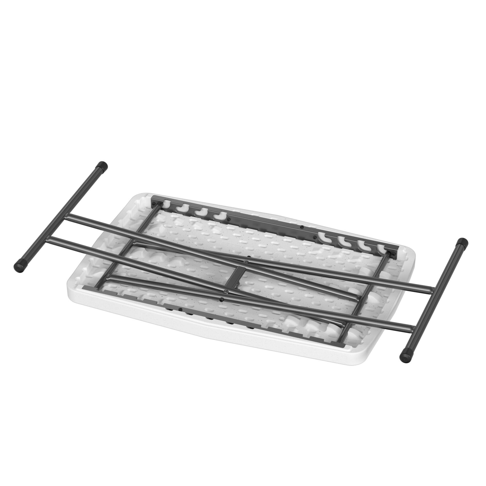 Alt View 2. Vipbear - 30" Folding Plastic Table, Laptop TV Tray Table Durable Adjustable Height Portable Snack Table,Easy Fold and Storag - White.