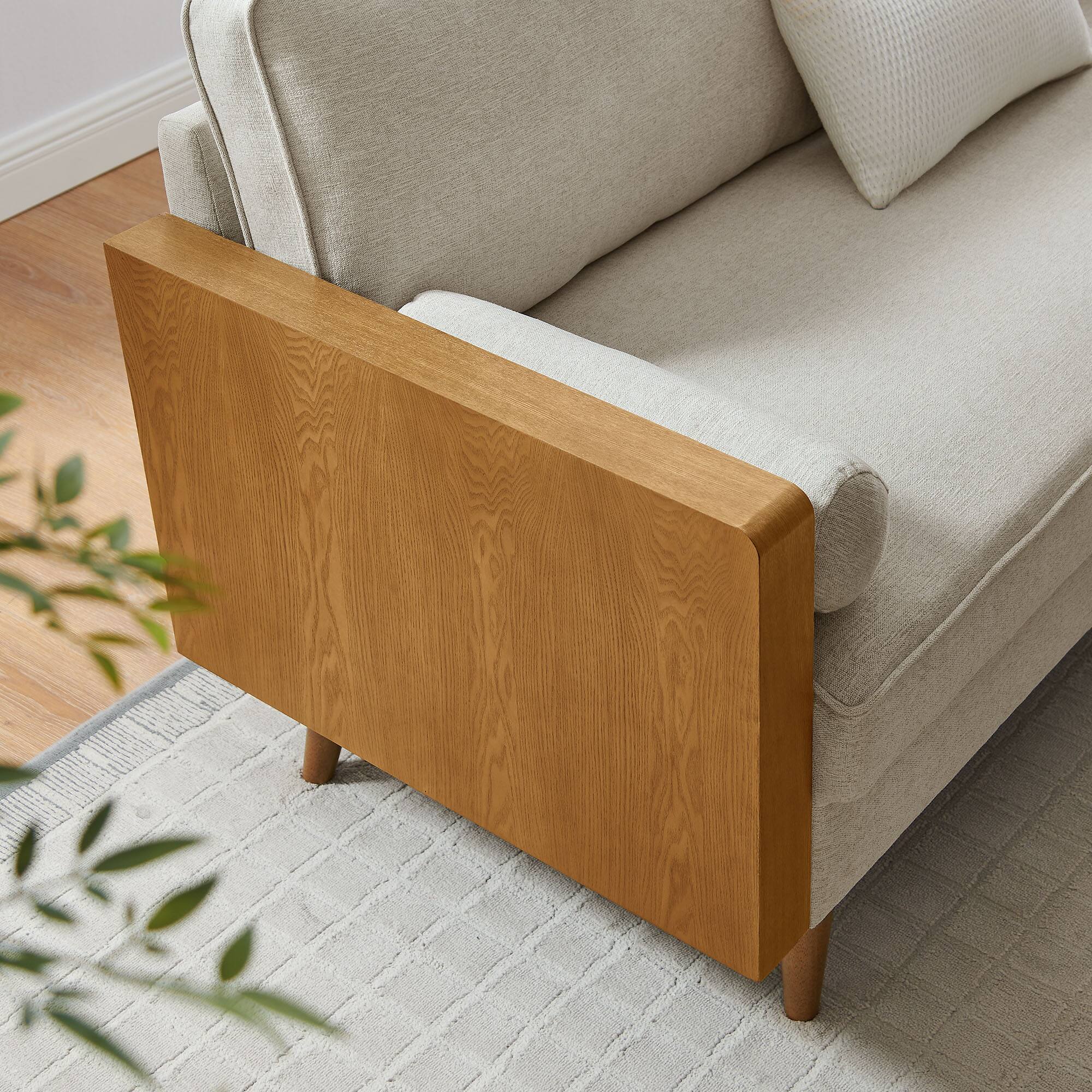 Alt View 5. Modway - Kellan Heathered Fabric Upholstered Sofa by Modway - Brown.