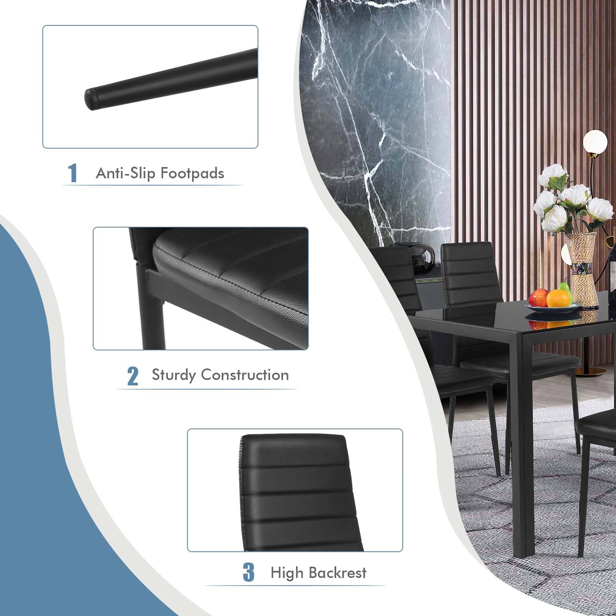 1. Anti-Slip Footpads  
2. Sturdy Construction  
3. High Backrest