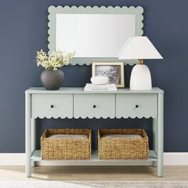 Emmeline 3-Drawer Scalloped Console Table by Modway - Sage
