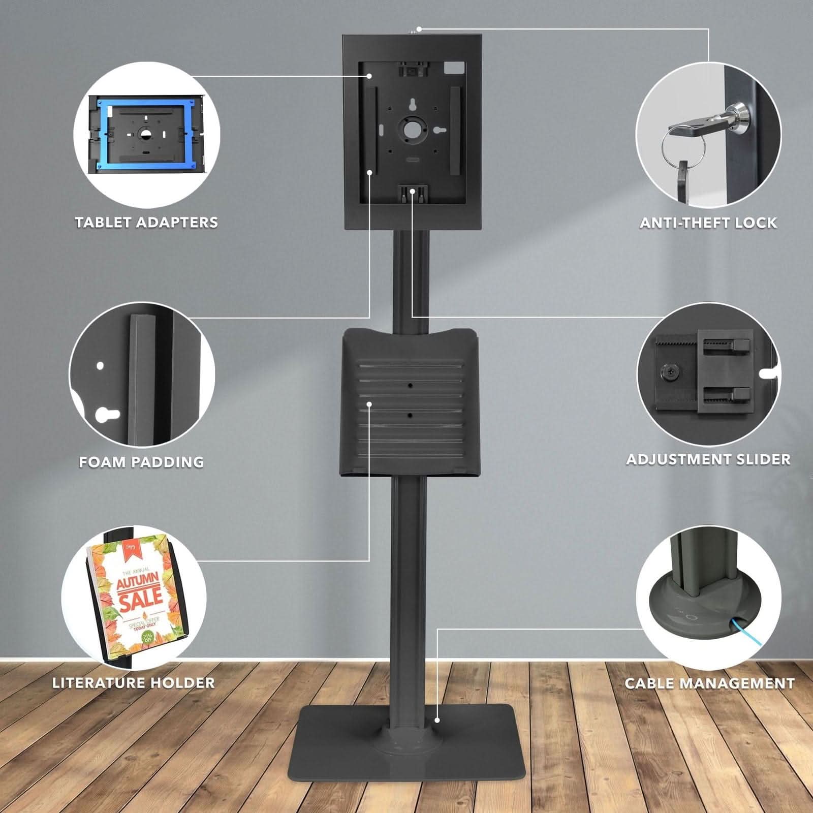 - TABLET ADAPTERS
- ANTI-THEFT LOCK
- FOAM PADDING
- ADJUSTMENT SLIDER
- AUTUMN SALE
- LITERATURE HOLDER
- CABLE MANAGEMENT