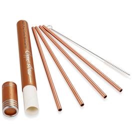 Dazzed Corner - Drinking Straws Set with Cleaning Brush for Moscow Mule Mug (Set of 4) - Copper