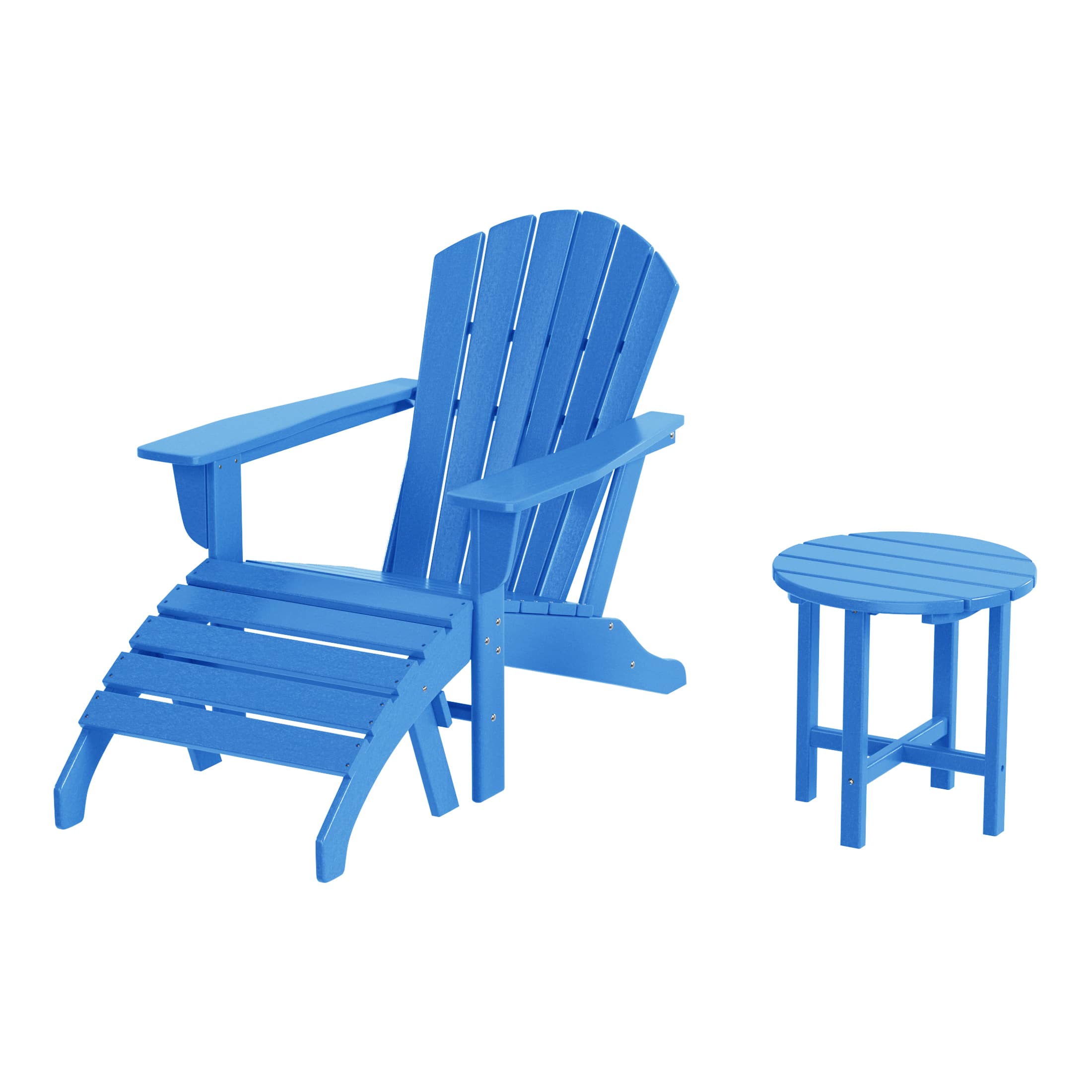 WestinTrends - Dylan Outdoor Adirondack Chair With Ottoman And Side Table 3-Piece Set - Pacific Blue price history on PriceWatchPro